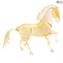 Sculpture de cheval en or en verre de Murano original Omg