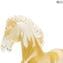 Escultura de cavalo de ouro em vidro original de Murano Omg