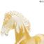 Sculpture de cheval en or en verre de Murano original Omg