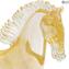 Sculpture de cheval en or en verre de Murano original Omg