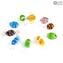 10 morceaux de bonbons en verre vénitien - Mélanger les couleurs - Verre de Murano