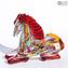 Лошадь Лежащая Миллефиори Рыжая Грива - Original Murano Glass Omg