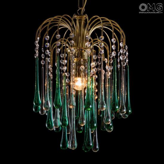 Drop Chandelier In Green Clear Glass Original Murano Chandelier Venetian Drop Original Murano Glass 0006 Jpg In Green Clear