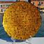 Placa Redonda Pure Gold 24 kt - Vidro Murano original - Suporte para frutas