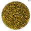 Placa Redonda Ouro Puro 24kt Verde Azul Vidro Murano Original - Suporte para frutas