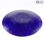 Platte Round Pure Gold 24kt Grün Blau Original Murano Glas - Obsthalter