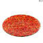 Plato Redondo Rojo - Oro puro - Cristal de Murano original - Porta frutas
