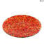 Assiette Ronde Rouge - Or pur - Verre de Murano Original - Porte fruits