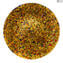 Plate Round Millefiori and pure gold 24kt - Origina Murano Glass dish  Fruits holder