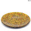 Plate Round Millefiori and pure gold 24kt - Origina Murano Glass dish  Fruits holder
