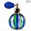 Boccetta profumo atomizzatore blue/verde avventurina in vetro di Murano