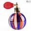 瓶香水霧化器藍色，紅色和白色Avventurine-不同的大小和顏色-Murano玻璃