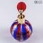 瓶香水霧化器藍色，紅色和白色Avventurine-不同的大小和顏色-Murano玻璃