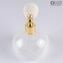 Bottle Perfume Atomizer - White Filigree - Original Murano Glass OMG