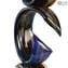 Triple ruban - Sculpture calcédoine - Verre de Murano original OMG