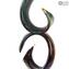 Triple Ribbon - Chalcedony Sculpture -  Original Murano Glass OMG