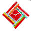 Timegoesby - Orologio da parete - Rosso & celeste - vetro di Murano OMG