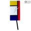 Mondrian Orologio da parete - Pendolo - vetro di Murano OMG