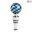 Bottle stopper Cannes - Original Murano Glass Green Blue + Box