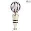 Rolha de garrafa Cannes - Original Murano Glass Pink & Black + Box