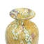 مزهرية ميلفيوري صفراء ملونة بيضاء - زجاج مورانو الأصلي