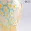 Vase Millefiori Coloré Jaune Blanc - Verre Origianl Murano