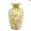 花瓶ミルフィオリカラフルイエローホワイト-OrigianlMurano Glass