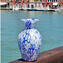 Vaso Millefiori Colorful Blue White com ouro - Origianl Murano Glass OMG