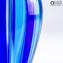 Vase Filigran Buntes Cannes Blau - Original Glas Murano