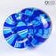 Vase Filigran Buntes Cannes Blau - Original Glas Murano