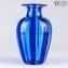 Vase Filigran Buntes Cannes Blau - Original Glas Murano