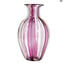 Vase Filigree Colourful Cannes Pink - Original Glass Murano