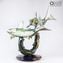 Sharks on base - Sculpture in chalcedony - Original Murano Glass