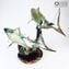 底座上的鯊魚 - 玉髓雕塑 - Original Murano Glass