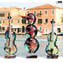 Violín de vidrio - escultura en vidrio de calcedonia - Vidrio de Murano original Omg