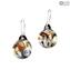 Boucles d'oreilles immergées - Blanc & Avventurina - Verre de Murano Original OMG