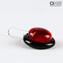 Ohrringe rundes Unterwasserglas - Rot - Original Murano Glas OMG