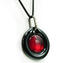 Necklace - red circular submerged glass - Original Murano Glass OMG