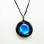 Necklace - Light blue circular submerged glass - Orignal Murano Glass OMG