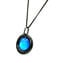 Necklace - Light blue circular submerged glass - Orignal Murano Glass OMG