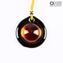 Necklace - orange circular submerged glass - Original Murano Glass OMG