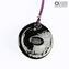 Collier - Ametist circulaire en verre submergé - Original Murano Glass OMG