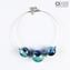 Immergrüne Murrina - Halskette venezianische Perlen - Original Murano Glas OMG