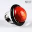 Anello - Vetro sommerso rosso - Vetro di Murano originale OMG