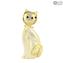 Figura de gato - en oro puro de 24 quilates - Cristal de Murano original OMG
