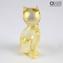 Figura de gato - en oro puro de 24 quilates - Cristal de Murano original OMG