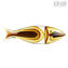 Fish Abstract Sculpture - Amber - Original Murano Glass