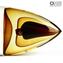 Fish Abstract Sculpture - Amber - Original Murano Glass