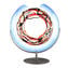 Disc on stand Plate Centerpiece saturn in Blue and Multicolors Sbruffi - Original Murano Glass OMG