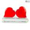 Hearts Love Couple - Peso de Papel - Original Murano Glass OMG
